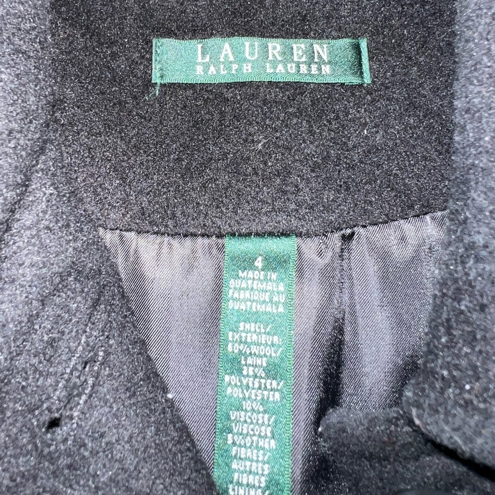 Ralph Lauren Black Pea Coat 4 - Picture 4 of 8